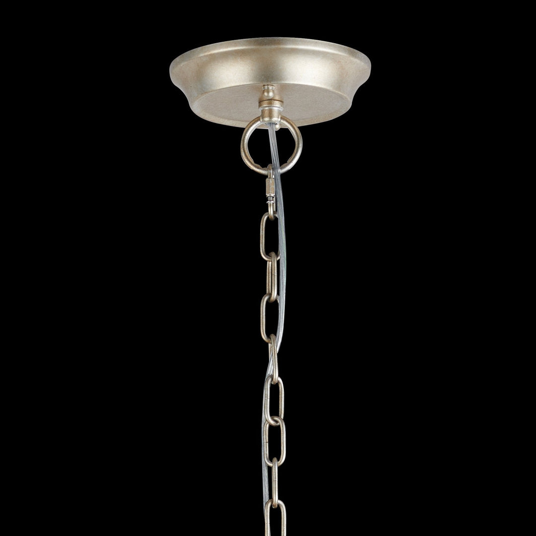 Diyas IL31846 Celine Pendant Chandelier 12 Light E14 Aged Silver/Clear Crystal