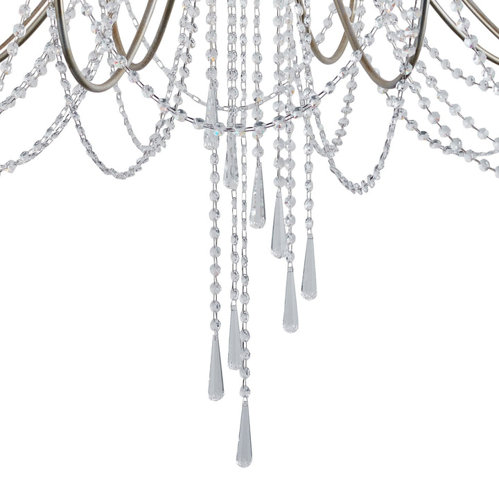 Diyas IL31847 Celine Pendant Chandelier 15 Light E14 Aged Silver/Clear Crystal