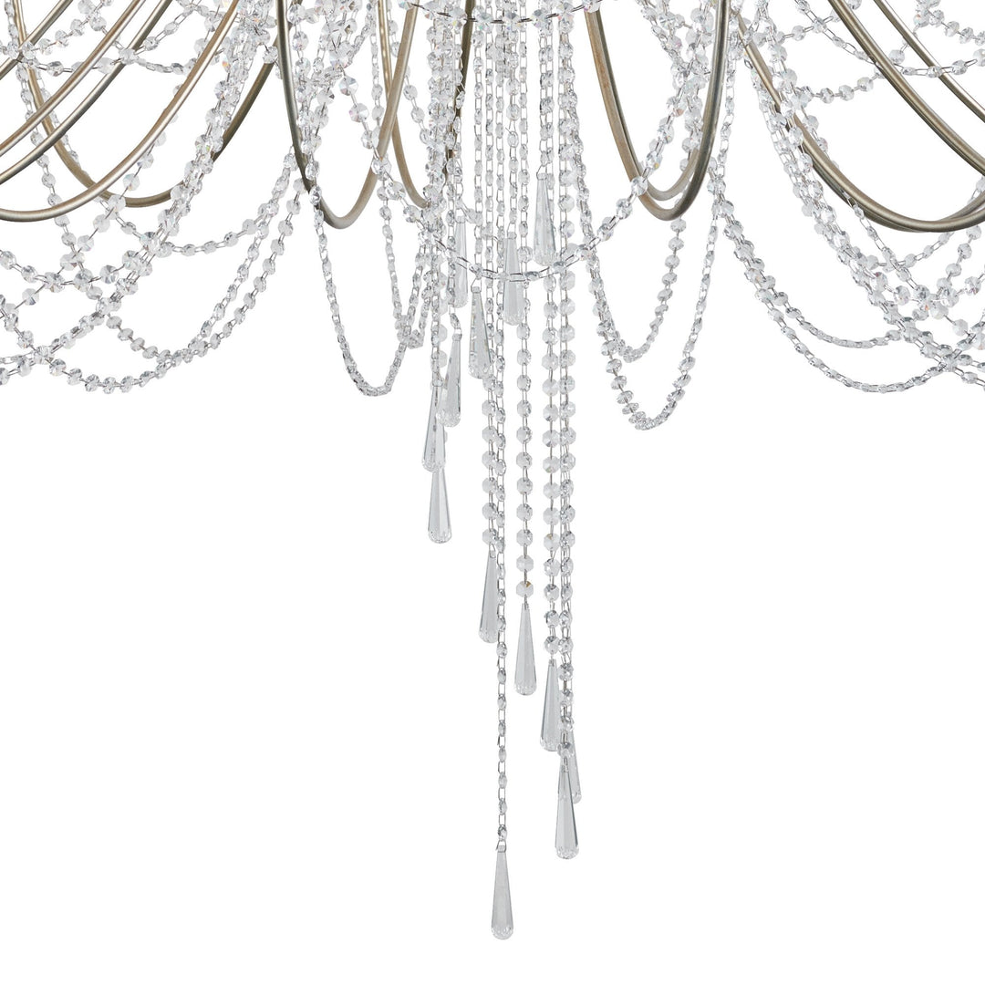 Diyas IL31848 Celine Pendant Chandelier 28 Light E14 Aged Silver/Clear Crystal