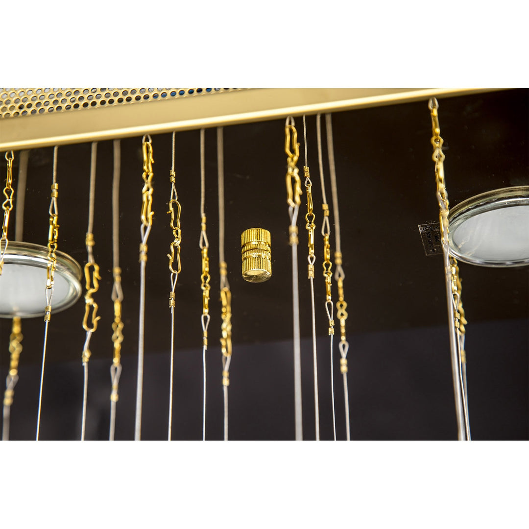 Diyas IL31382 Colorado Rectangular Pendant Line 6 Light GU10 French Gold/Crystal