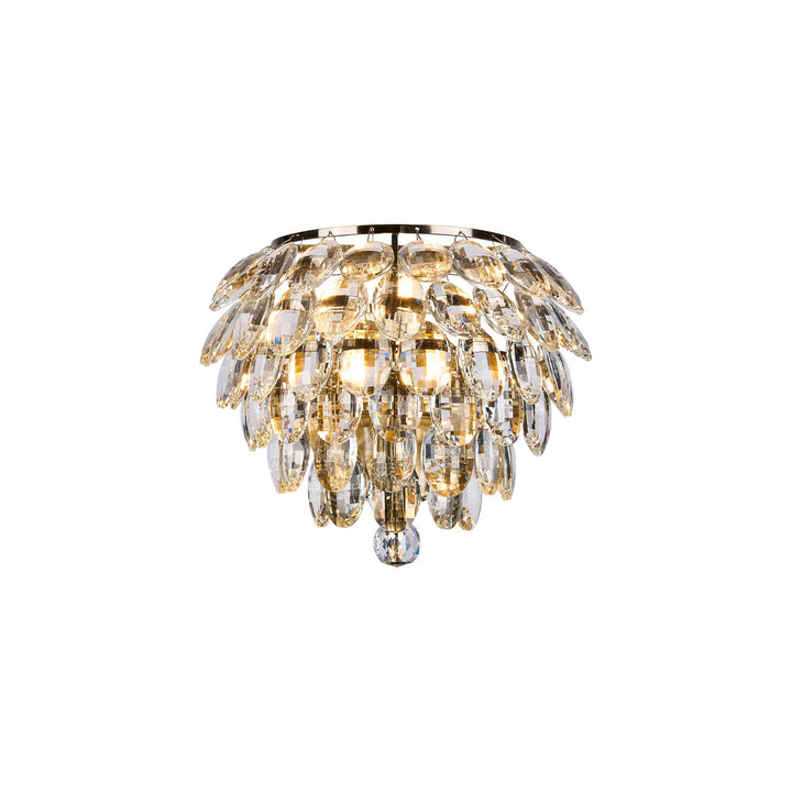 Diyas IL32807AB Coniston Wall Lamp 1 Light E14 Antique Brass/Crystal