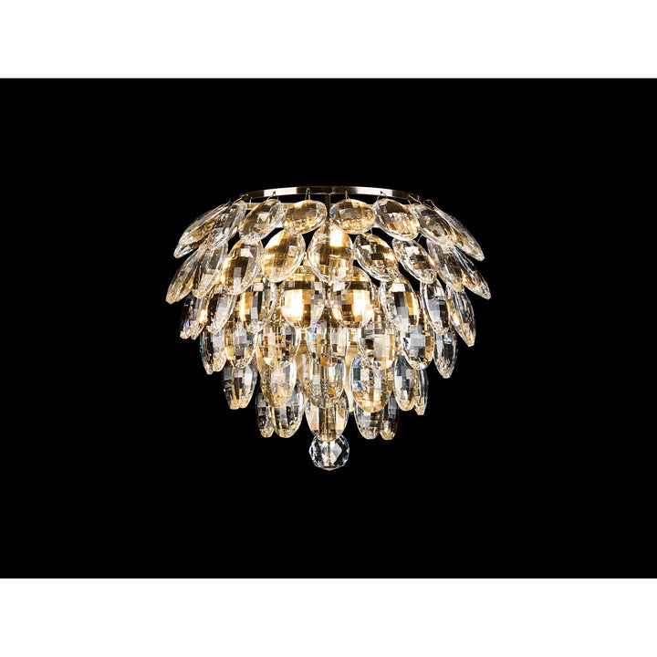 Diyas IL32807AB Coniston Wall Lamp 1 Light E14 Antique Brass/Crystal