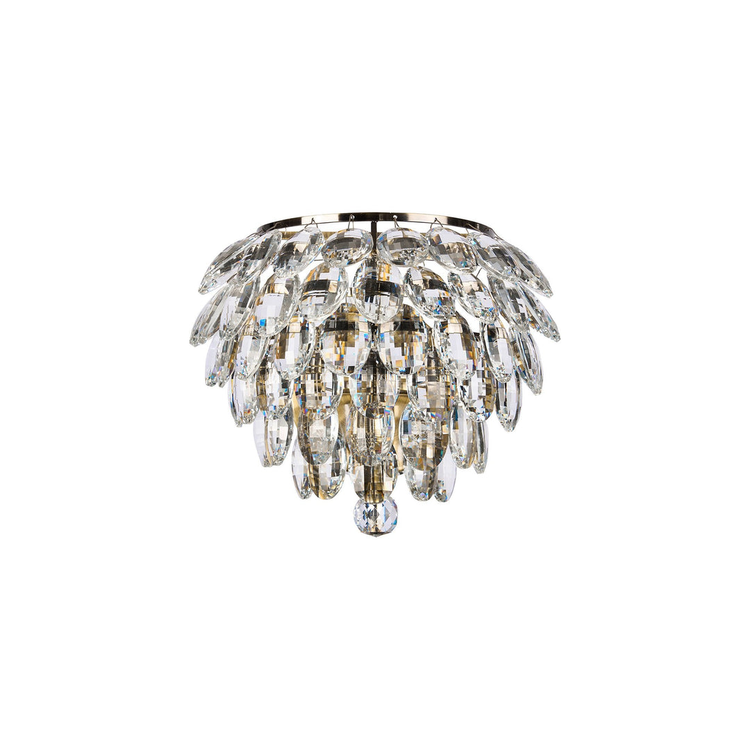 Diyas IL32807AB Coniston Wall Lamp 1 Light E14 Antique Brass/Crystal