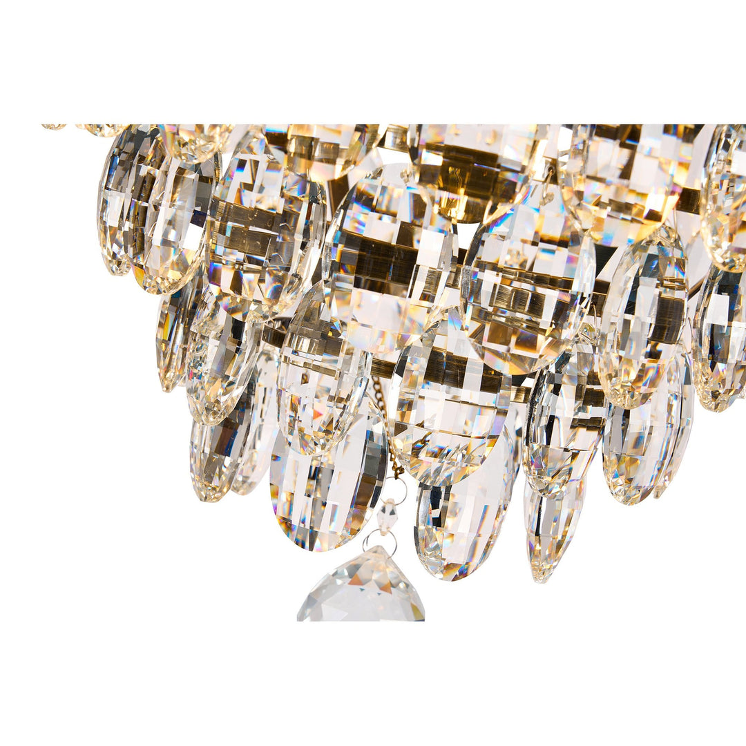 Diyas IL32807AB Coniston Wall Lamp 1 Light E14 Antique Brass/Crystal