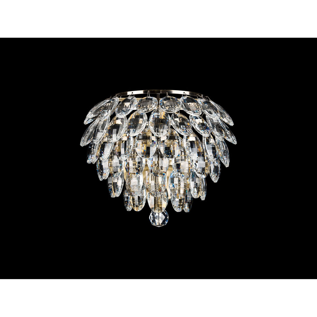 Diyas IL32807AB Coniston Wall Lamp 1 Light E14 Antique Brass/Crystal