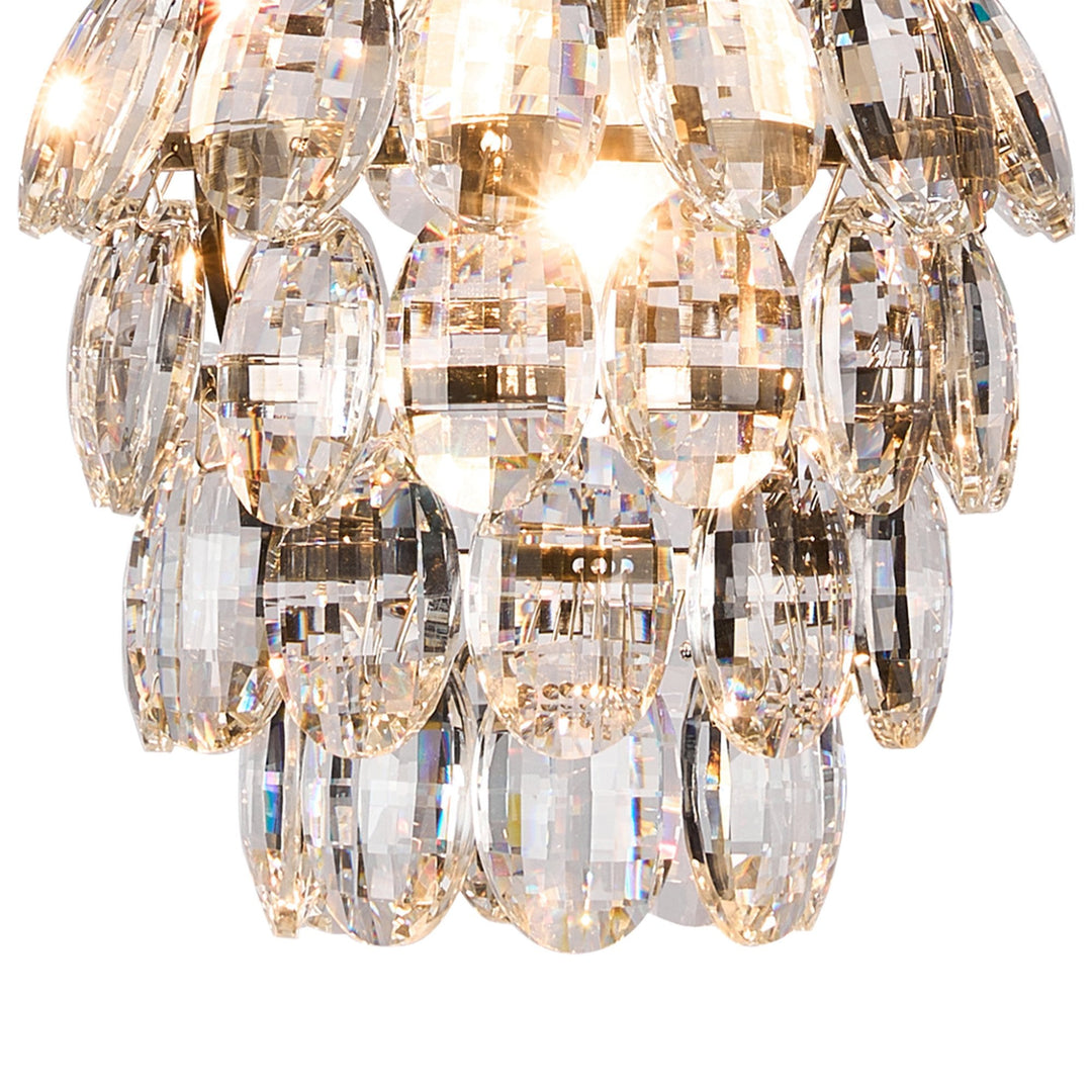 Diyas IL32839AB Coniston Pendant 5 Layer 1 Light E27 Antique Brass/Crystal