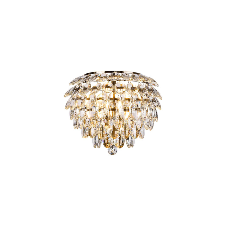 Diyas IL32829AB Coniston Wall Lamp 2 Light E14 Antique Brass/Crystal