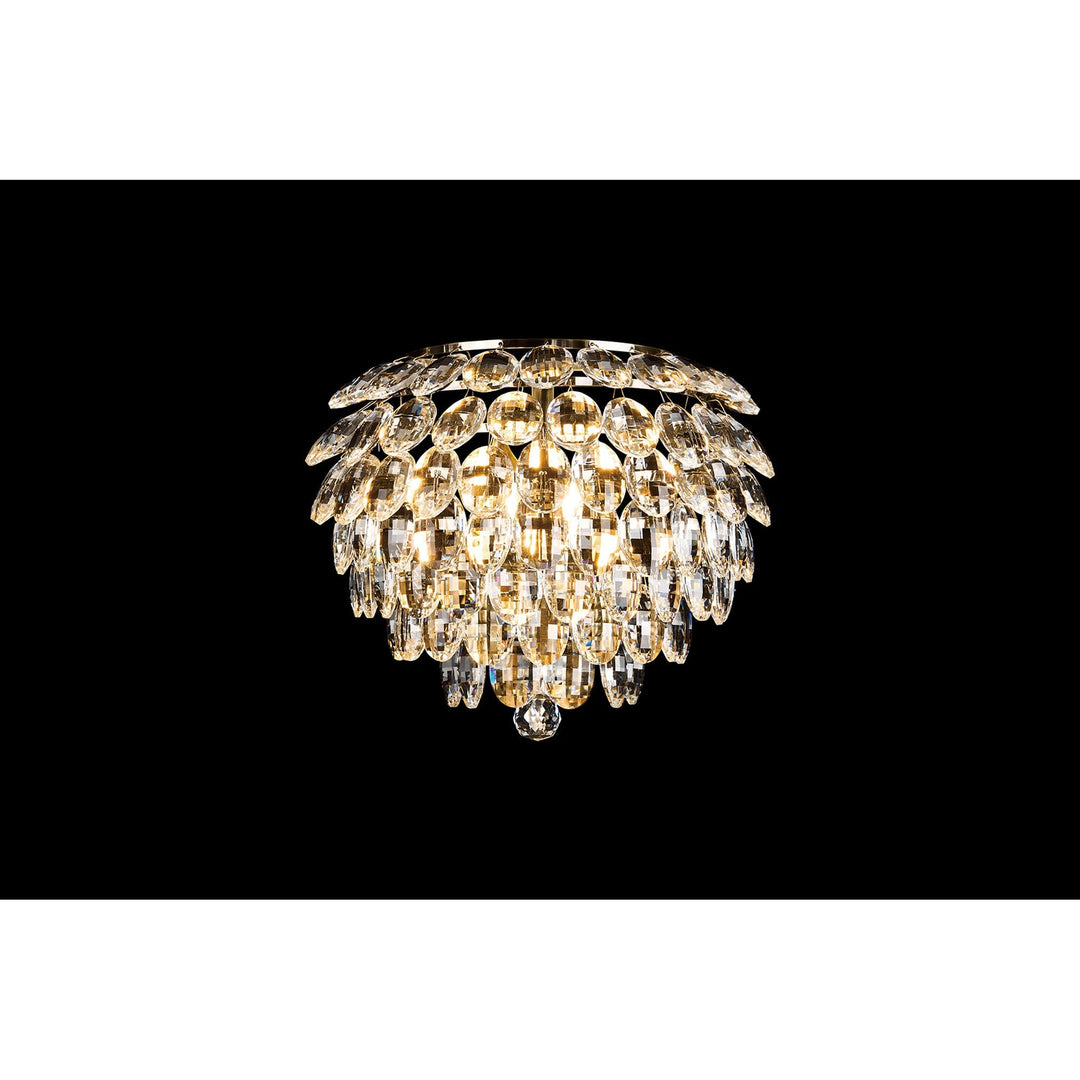 Diyas IL32829AB Coniston Wall Lamp 2 Light E14 Antique Brass/Crystal