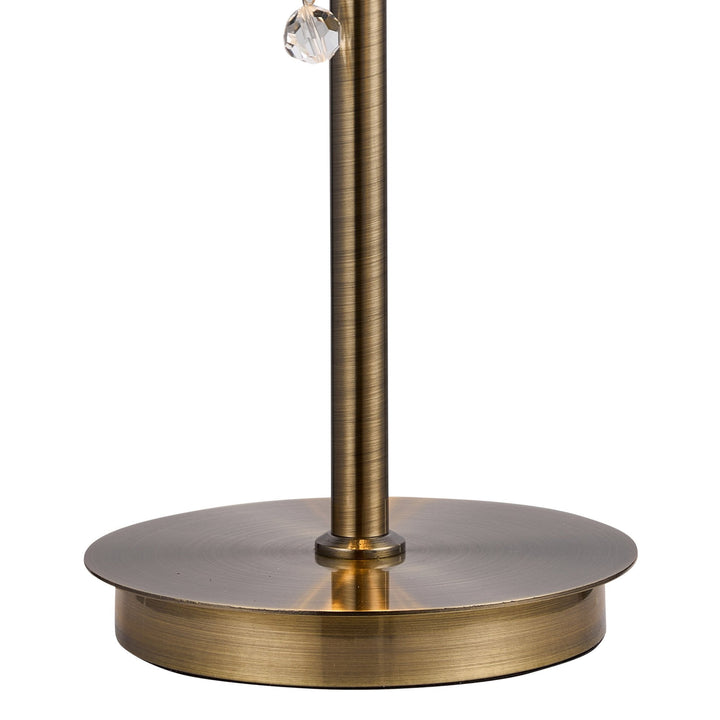 Diyas IL32836AB Coniston Table Lamp 2 Light E14 Antique Brass/Crystal