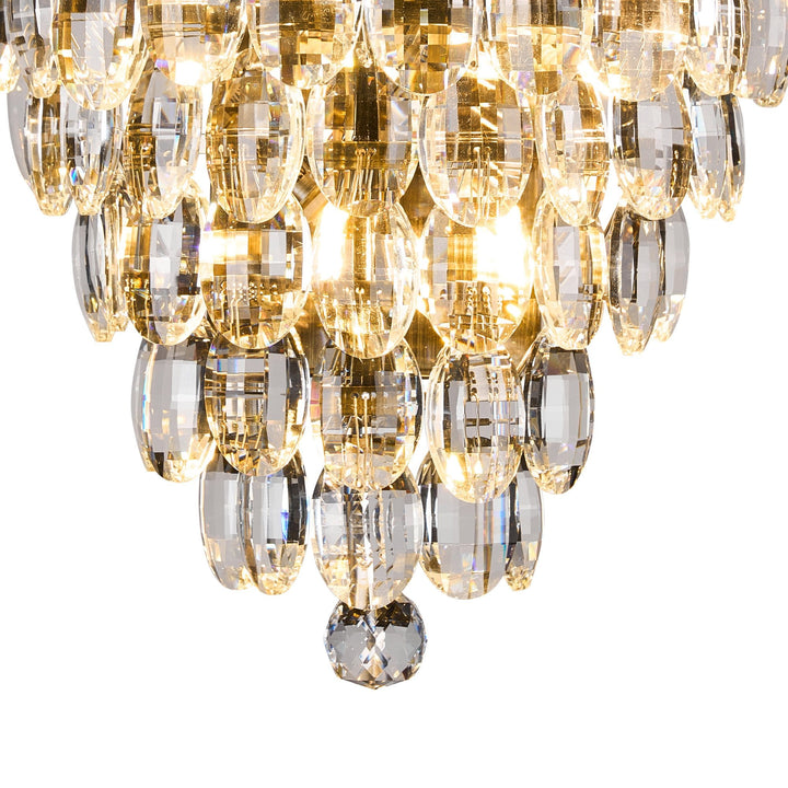 Diyas IL32911AB Coniston Tall Wall Lamp 4 Light E14 Antique Brass/Crystal