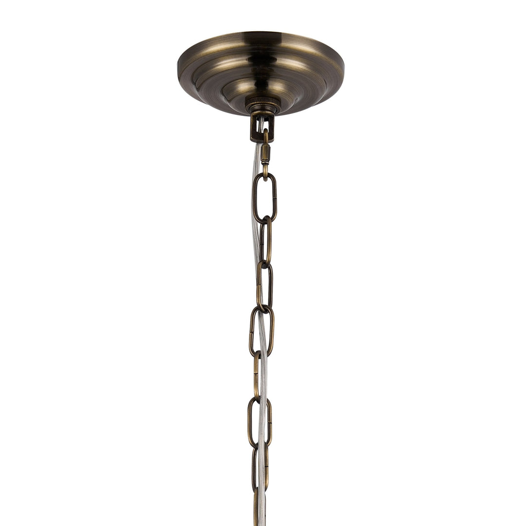 Diyas IL32803AB Coniston Pendant 3 Light E14 Antique Brass/Crystal