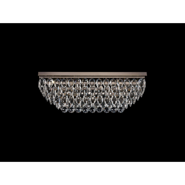 Diyas IL32826AB Coniston Linear Flush Ceiling 5 Light E14 Antique Brass/Crystal