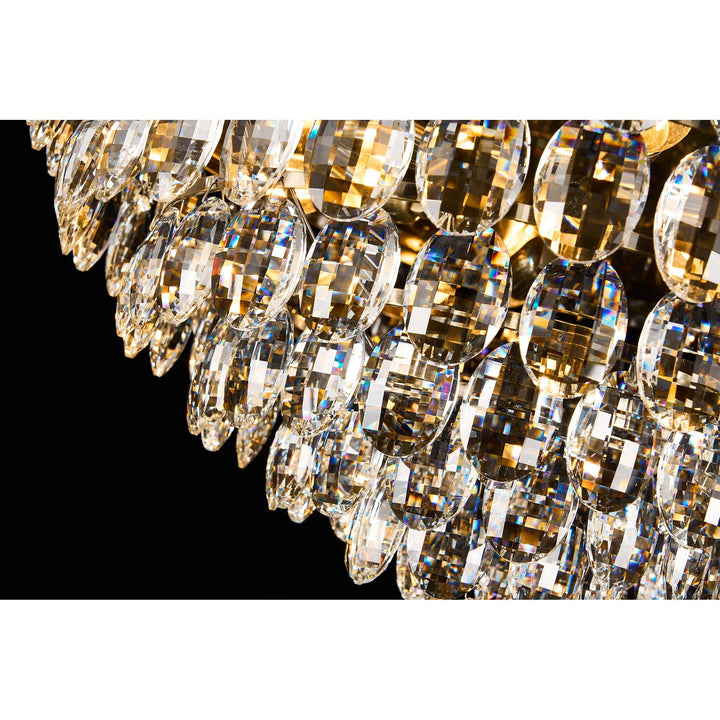 Diyas IL32818AB Coniston Flush Ceiling 12 Light E14 Antique Brass/Crystal