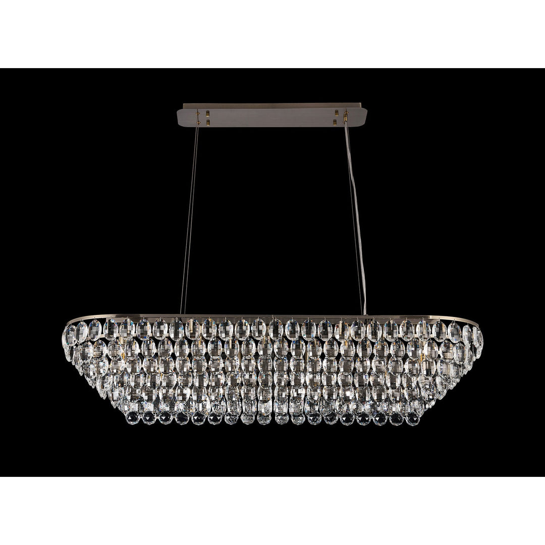 Diyas IL32823AB Coniston Linear Pendant 14 Light E14 Antique Brass/Crystal