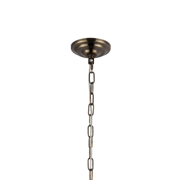 Diyas IL32810AB Coniston Pendant 12 Light E14 Antique Brass/Crystal