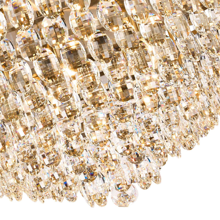 Diyas IL32819AB Coniston Flush Ceiling 15 Light E14 Antique Brass/Crystal