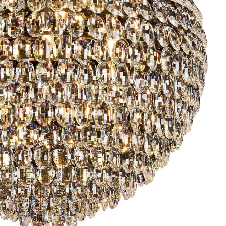 Diyas IL32811AB Coniston Pendant 16 Light E14 Antique Brass/Crystal