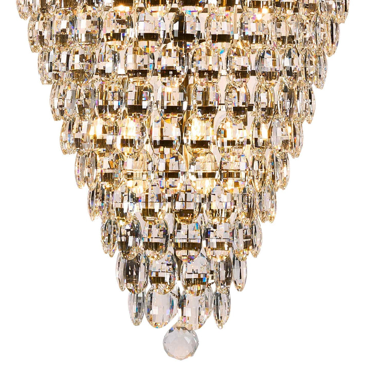 Diyas IL32889AB Coniston Tall Acorn Pendant 30 Light E14 Antique Brass/Crystal