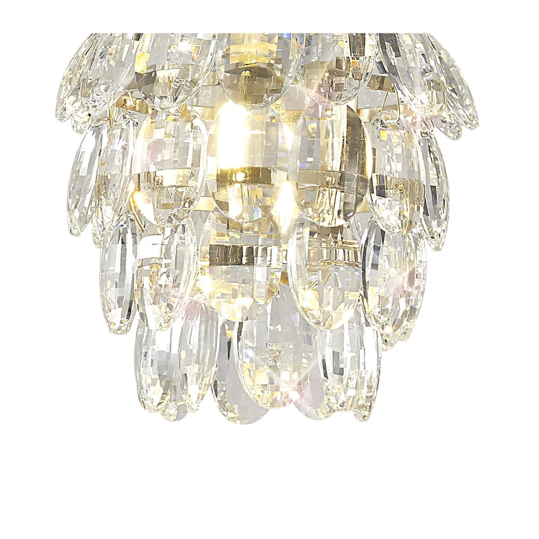 Diyas IL32839 Coniston Pendant 5 Layer 1 Light E27 French Gold/Crystal (S)