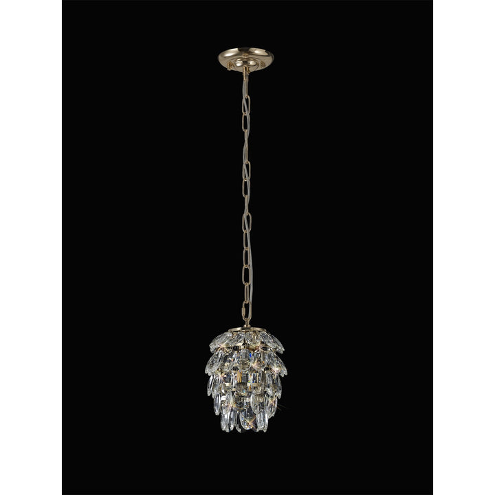 Diyas IL32839 Coniston Pendant 5 Layer 1 Light E27 French Gold/Crystal (S)