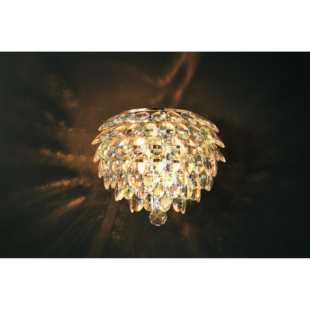 Diyas IL32829 Coniston Wall Lamp 2 Light E14 French Gold/Crystal