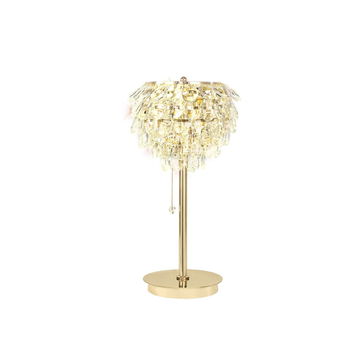 Diyas IL32836 Coniston Table Lamp 2 Light E14 French Gold/Crystal