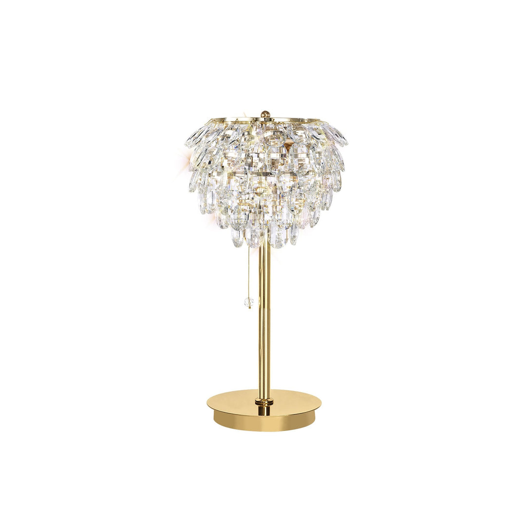 Diyas IL32836 Coniston Table Lamp 2 Light E14 French Gold/Crystal