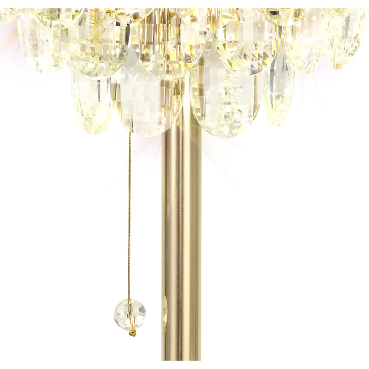 Diyas IL32836 Coniston Table Lamp 2 Light E14 French Gold/Crystal