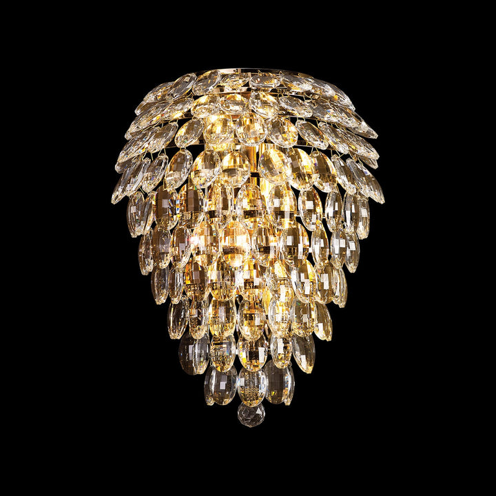 Diyas IL32911 Coniston Tall Wall Lamp 4 Light E14 French Gold/Crystal