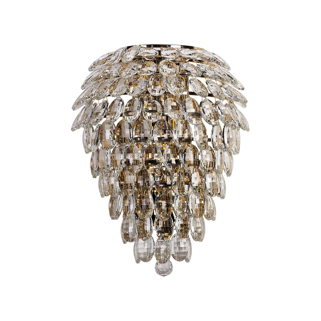 Diyas IL32911 Coniston Tall Wall Lamp 4 Light E14 French Gold/Crystal