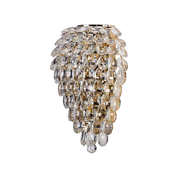 Diyas IL32911 Coniston Tall Wall Lamp 4 Light E14 French Gold/Crystal