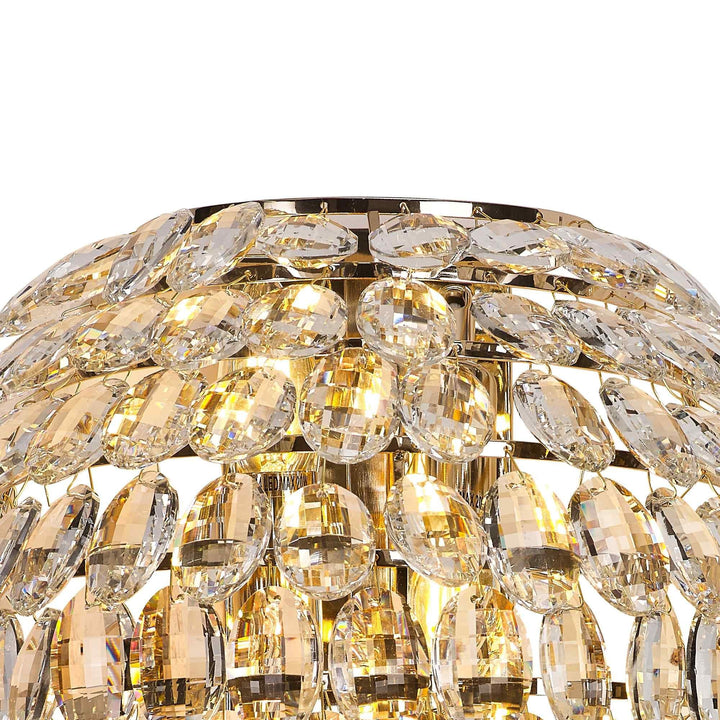 Diyas IL32911 Coniston Tall Wall Lamp 4 Light E14 French Gold/Crystal