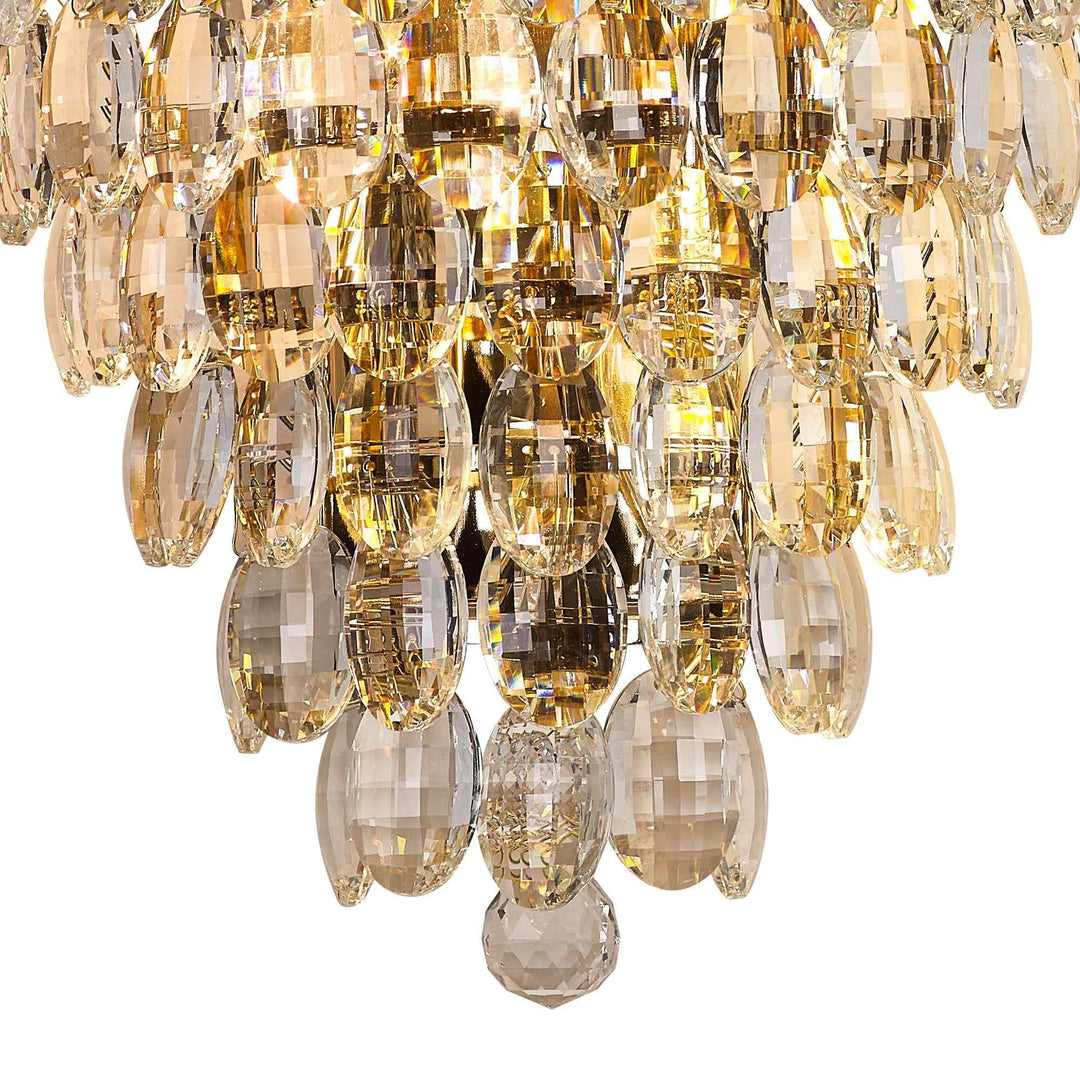 Diyas IL32911 Coniston Tall Wall Lamp 4 Light E14 French Gold/Crystal