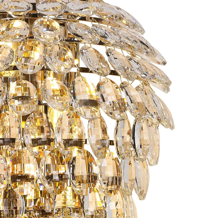 Diyas IL32911 Coniston Tall Wall Lamp 4 Light E14 French Gold/Crystal