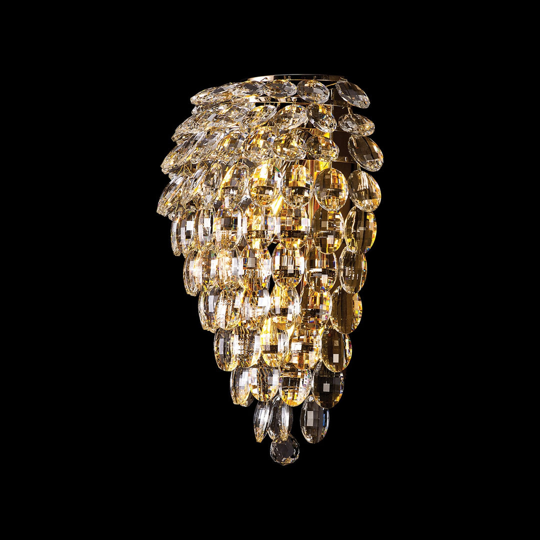 Diyas IL32911 Coniston Tall Wall Lamp 4 Light E14 French Gold/Crystal