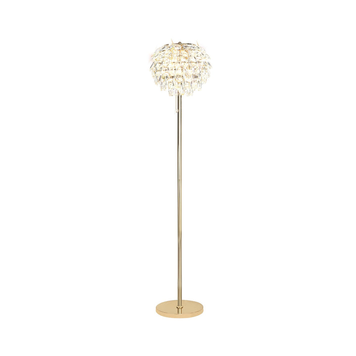 Diyas IL32837 Coniston Floor Lamp 3 Light E14 French Gold/Crystal