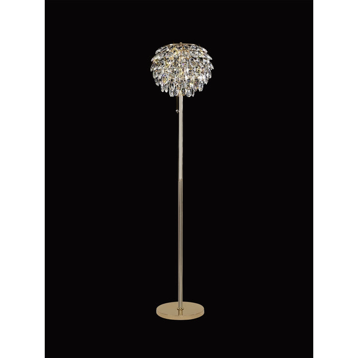 Diyas IL32837 Coniston Floor Lamp 3 Light E14 French Gold/Crystal