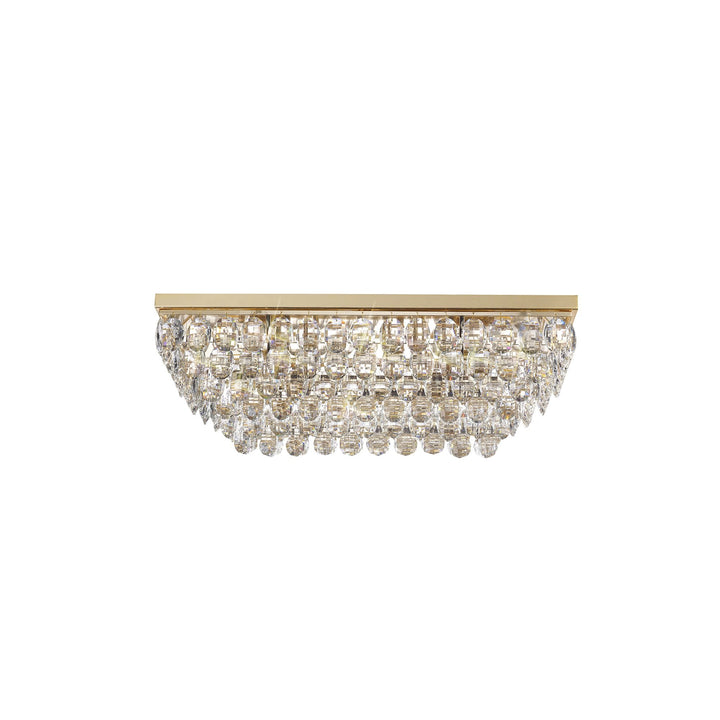 Diyas IL32826 Coniston Linear Flush Ceiling 5 Light E14 French Gold/Crystal