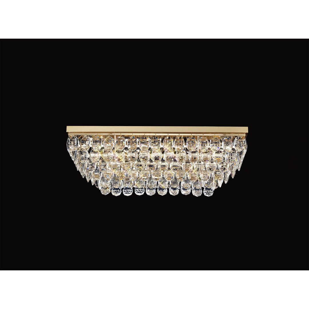 Diyas IL32826 Coniston Linear Flush Ceiling 5 Light E14 French Gold/Crystal