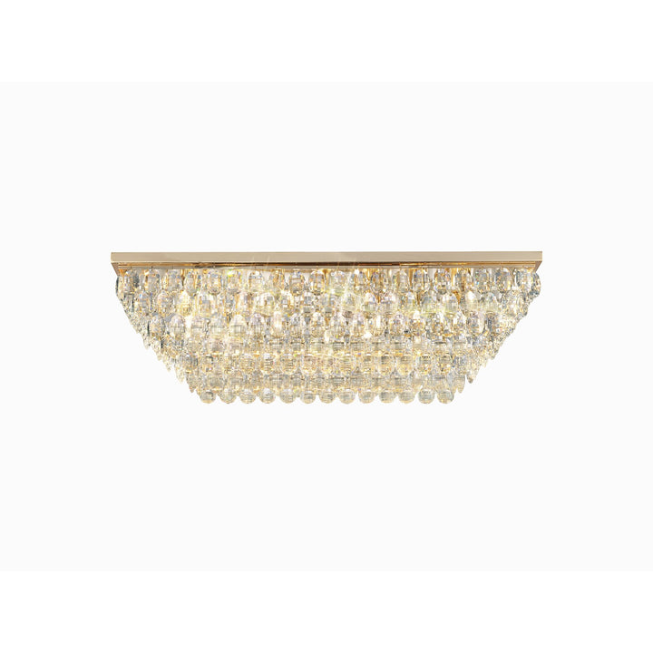 Diyas IL32827 Coniston Linear Flush Ceiling 11 Light E14 French Gold/Crystal