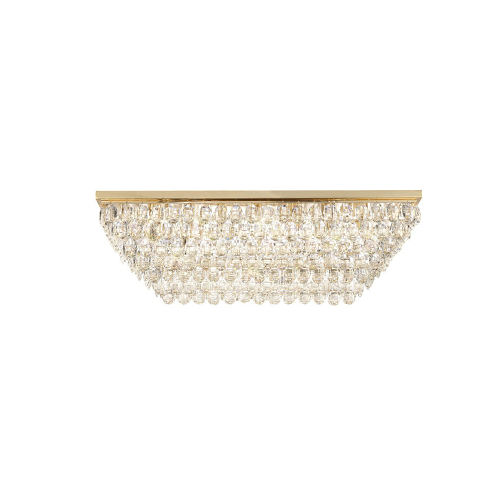 Diyas IL32827 Coniston Linear Flush Ceiling 11 Light E14 French Gold/Crystal