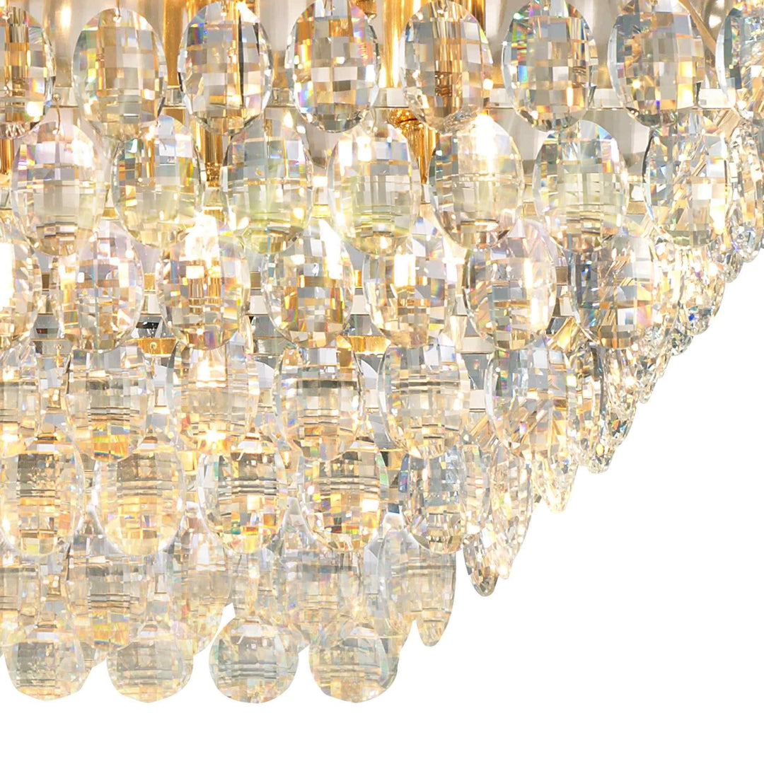 Diyas IL32827 Coniston Linear Flush Ceiling 11 Light E14 French Gold/Crystal