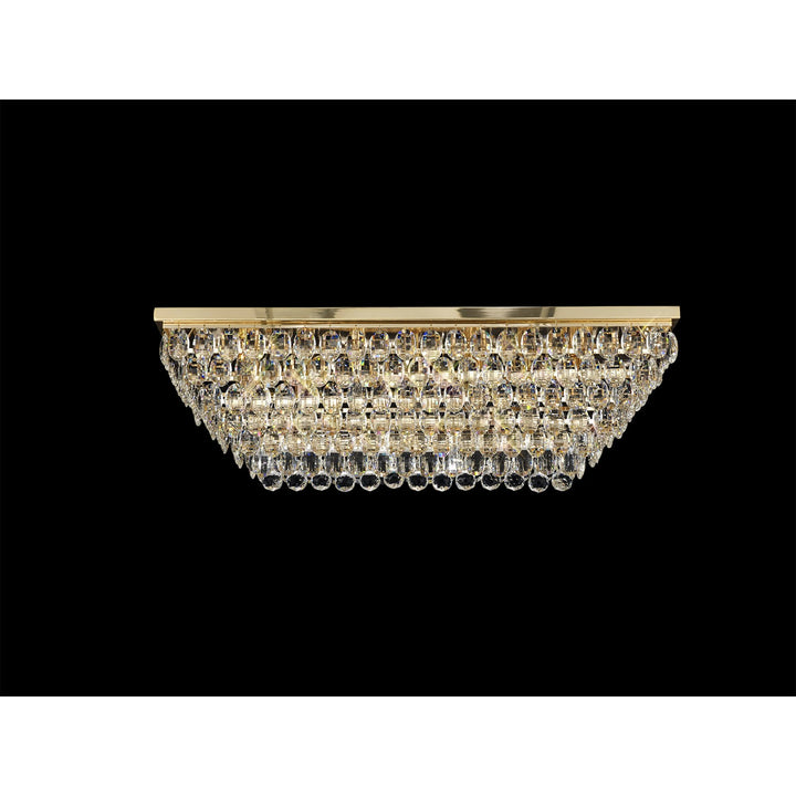 Diyas IL32827 Coniston Linear Flush Ceiling 11 Light E14 French Gold/Crystal