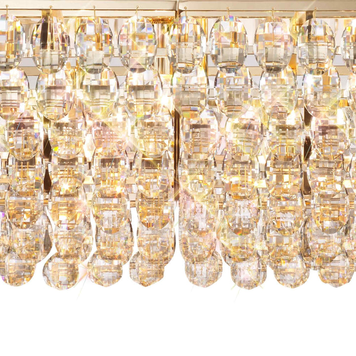 Diyas IL32823 Coniston Linear Pendant 14 Light E14 French Gold/Crystal