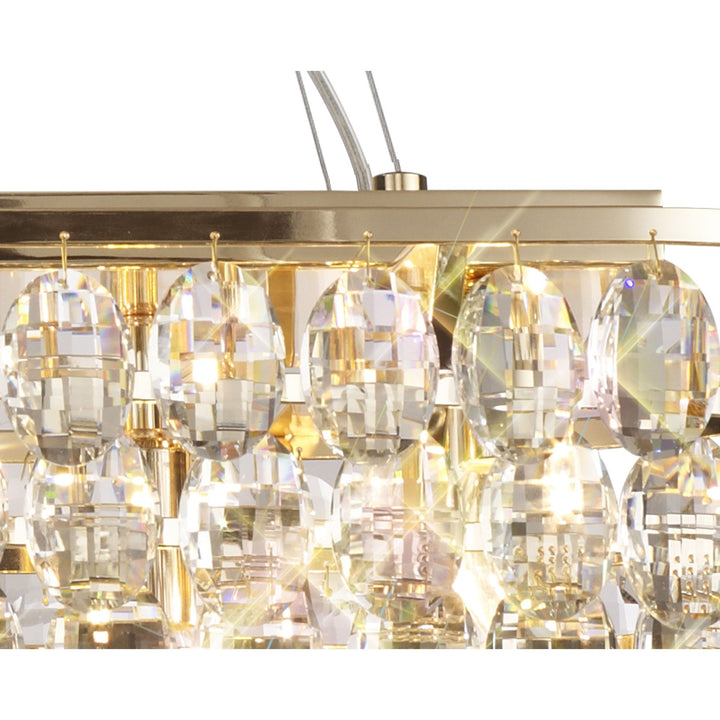 Diyas IL32823 Coniston Linear Pendant 14 Light E14 French Gold/Crystal