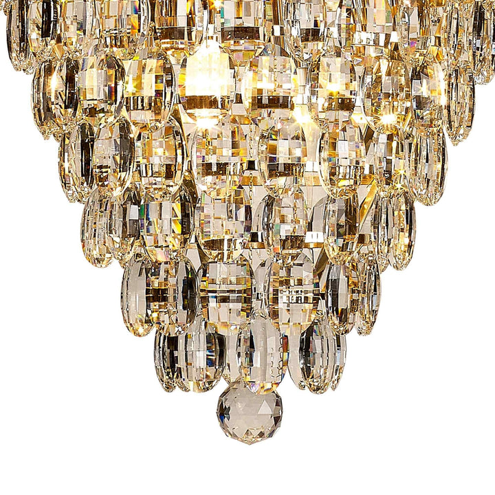 Diyas IL32886 Coniston Acorn Pendant 16 Light E14 French Gold/Crystal