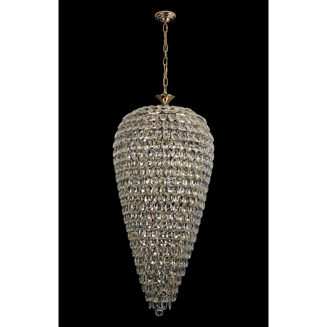 Diyas IL32887 Coniston Tall Acorn Pendant 20 Light E14 French Gold/Crystal