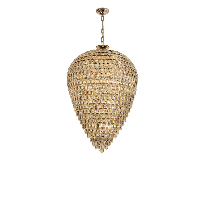 Diyas IL32888 Coniston Acorn Pendant 25 Light E14 French Gold/Crystal