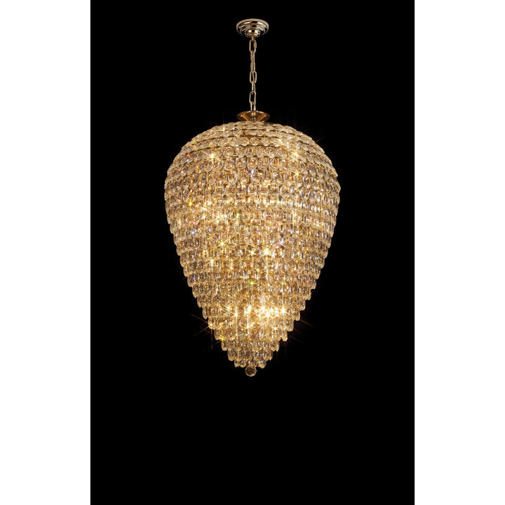 Diyas IL32888 Coniston Acorn Pendant 25 Light E14 French Gold/Crystal