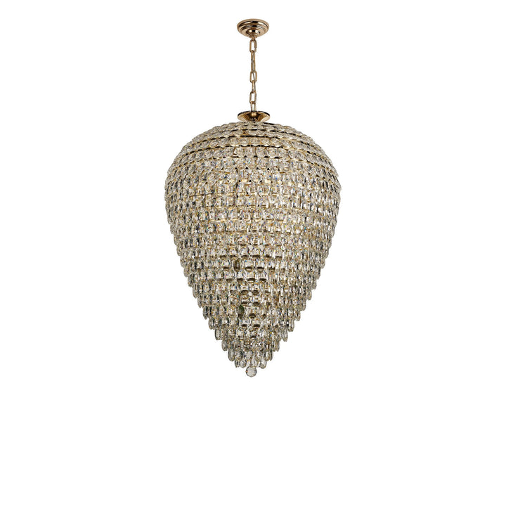 Diyas IL32888 Coniston Acorn Pendant 25 Light E14 French Gold/Crystal